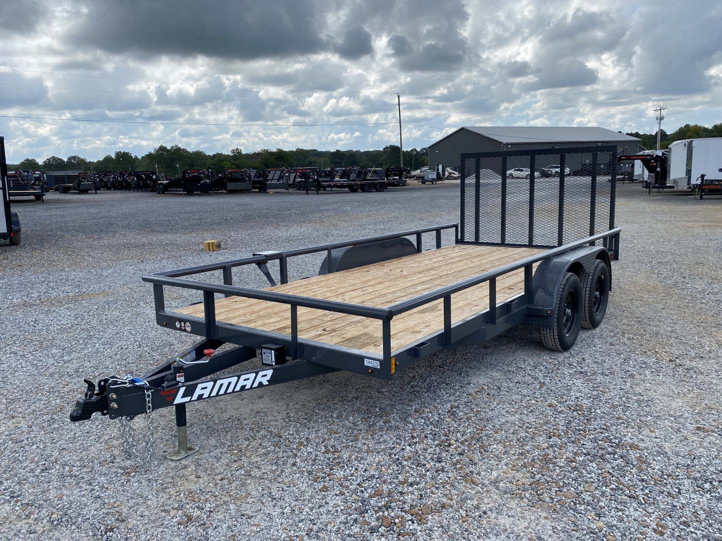 16-foot Lamar open utility trailer for rent in Mt. Zion, IL — great for hauling equipment and materials